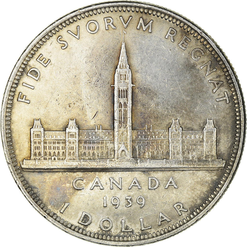 Coin, Canada, George VI, Dollar, 1939, Ottawa, AU(50-53), Silver, KM:38