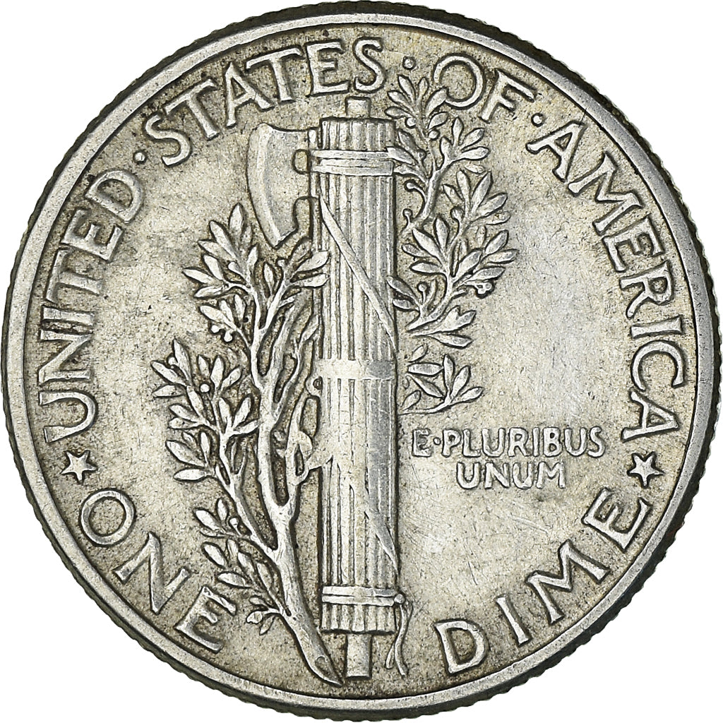 Coin, United States, Mercury Dime, 1945, Philadelphia, AU(50-53), Silver