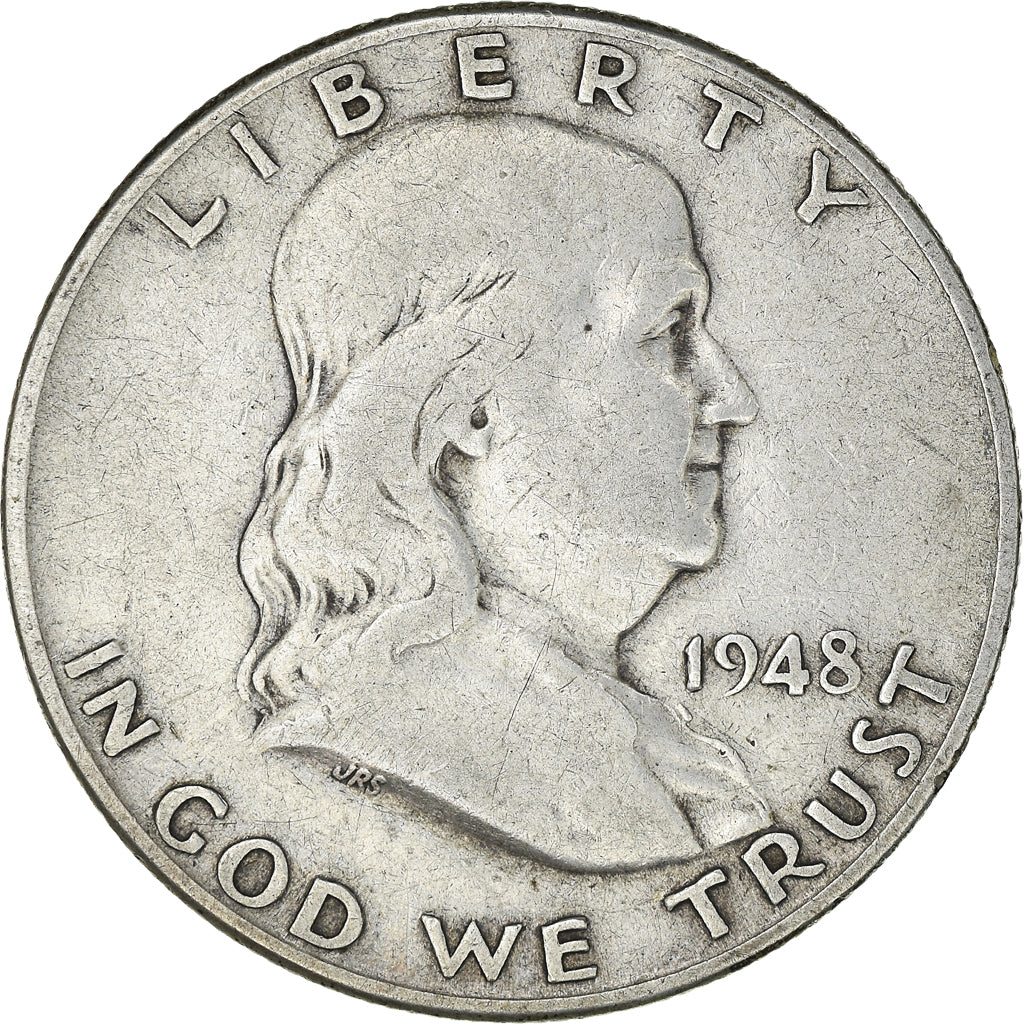 Coin, United States, Franklin Half Dollar, 1948, Philadelphia, VF(30-35)