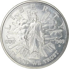 Coin, United States, Dollar, 1989, U.S. Mint, Denver, MS(60-62), Silver, KM:225