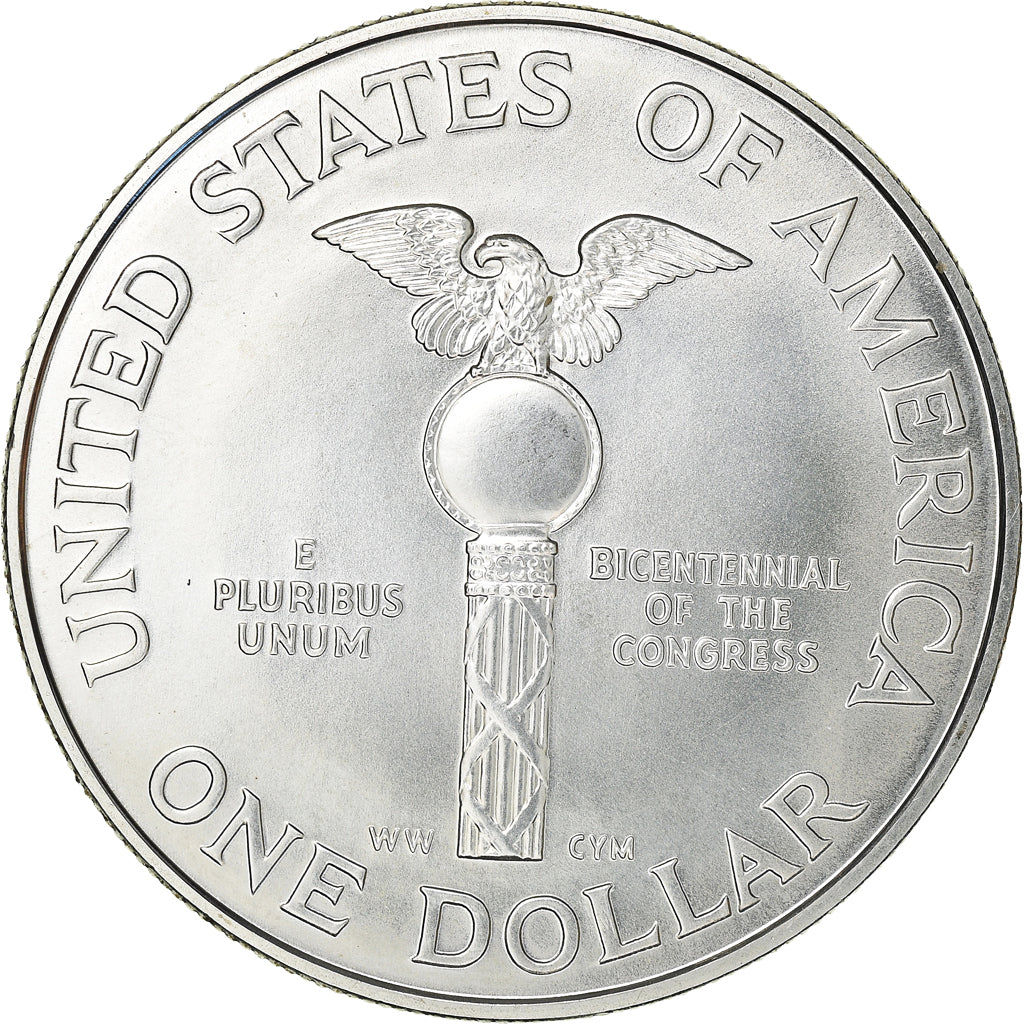 Coin, United States, Dollar, 1989, U.S. Mint, Denver, MS(60-62), Silver, KM:225