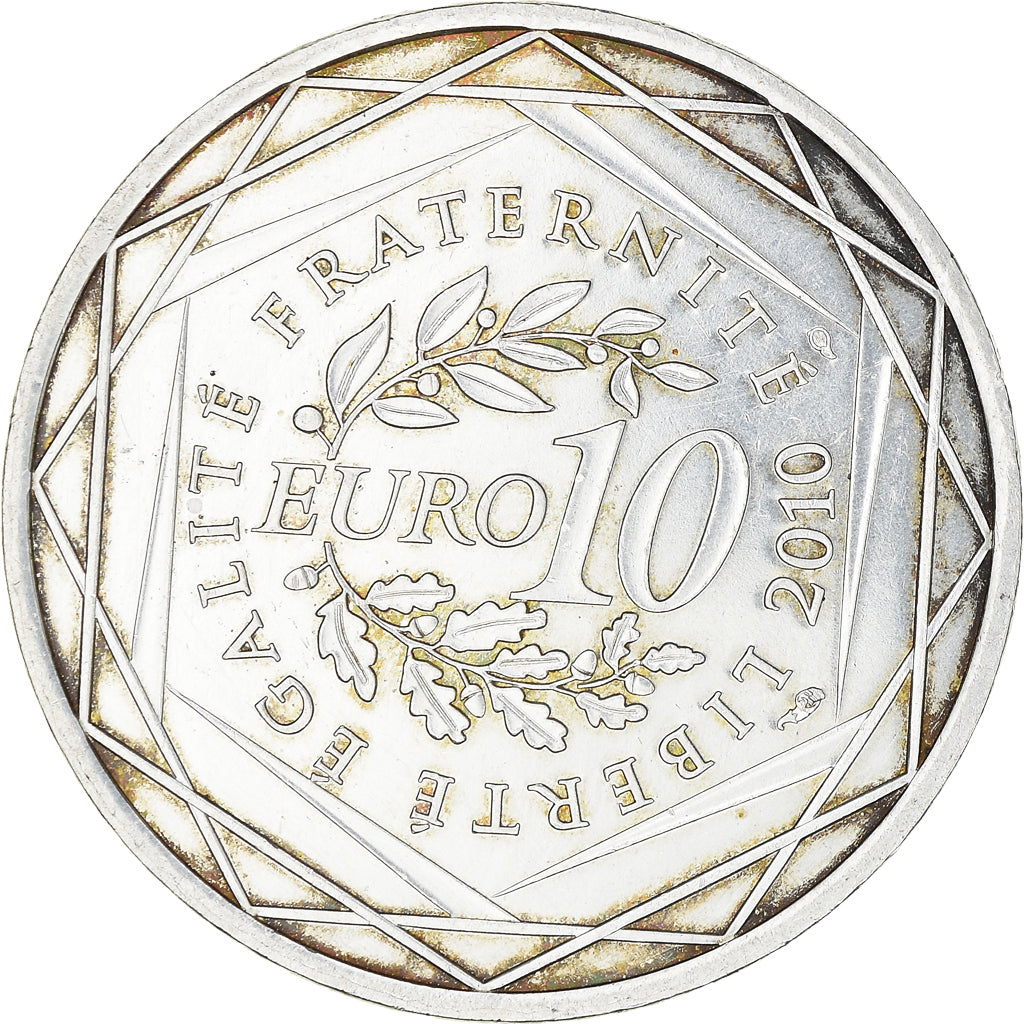 France, 10 Euro, Nord-Pas-de-Calais, 2010, Paris, AU(50-53), Silver