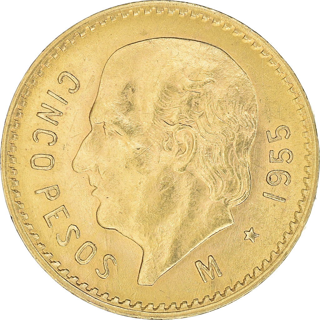 Monnaie, Mexique, 5 Pesos, 1955, Mexico City, SUP+, Or, KM:464
