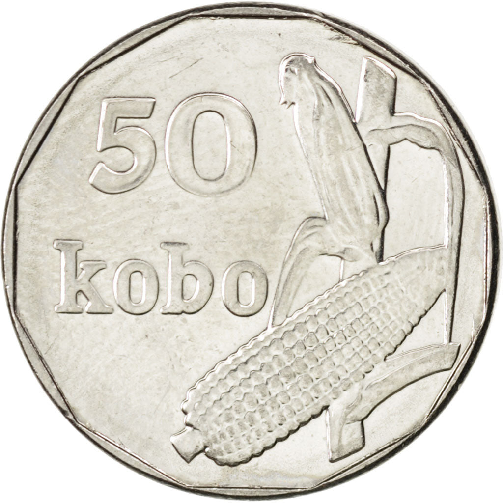 Coin, Nigeria, 50 Kobo, 2006, MS(63), Nickel Clad Steel, KM:13.3