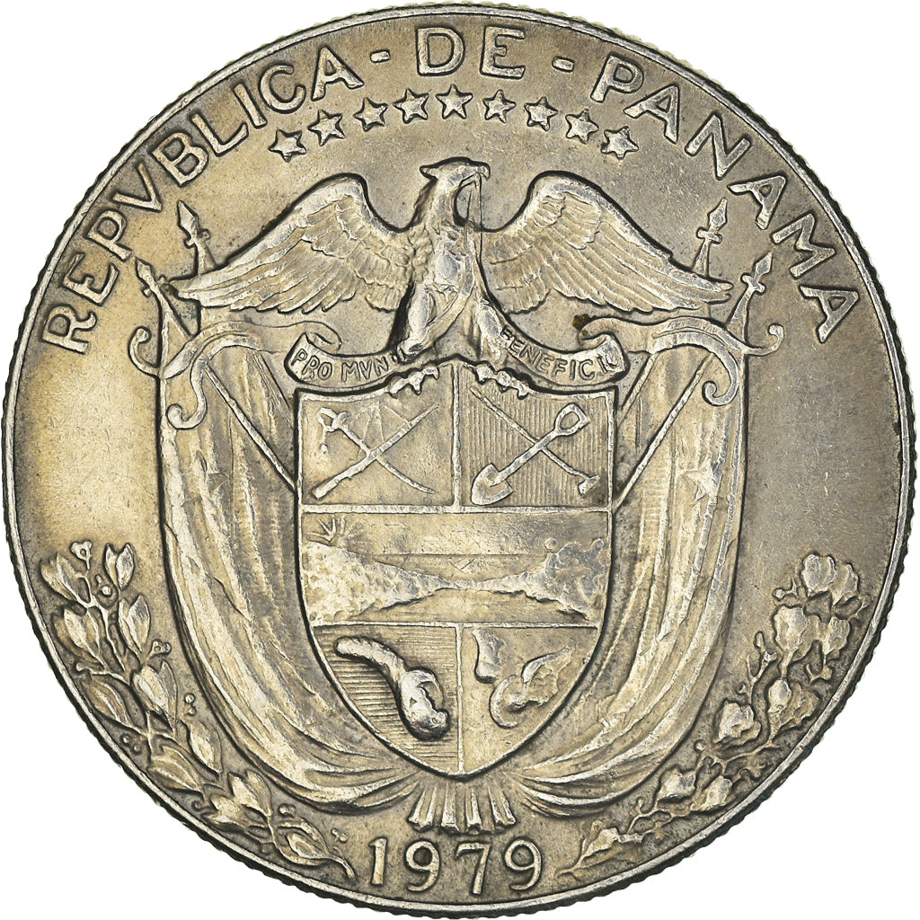 Moneda, Panamá, 1/2 Balboa, 1979, EBC, Cobre - níquel recubierto de cobre