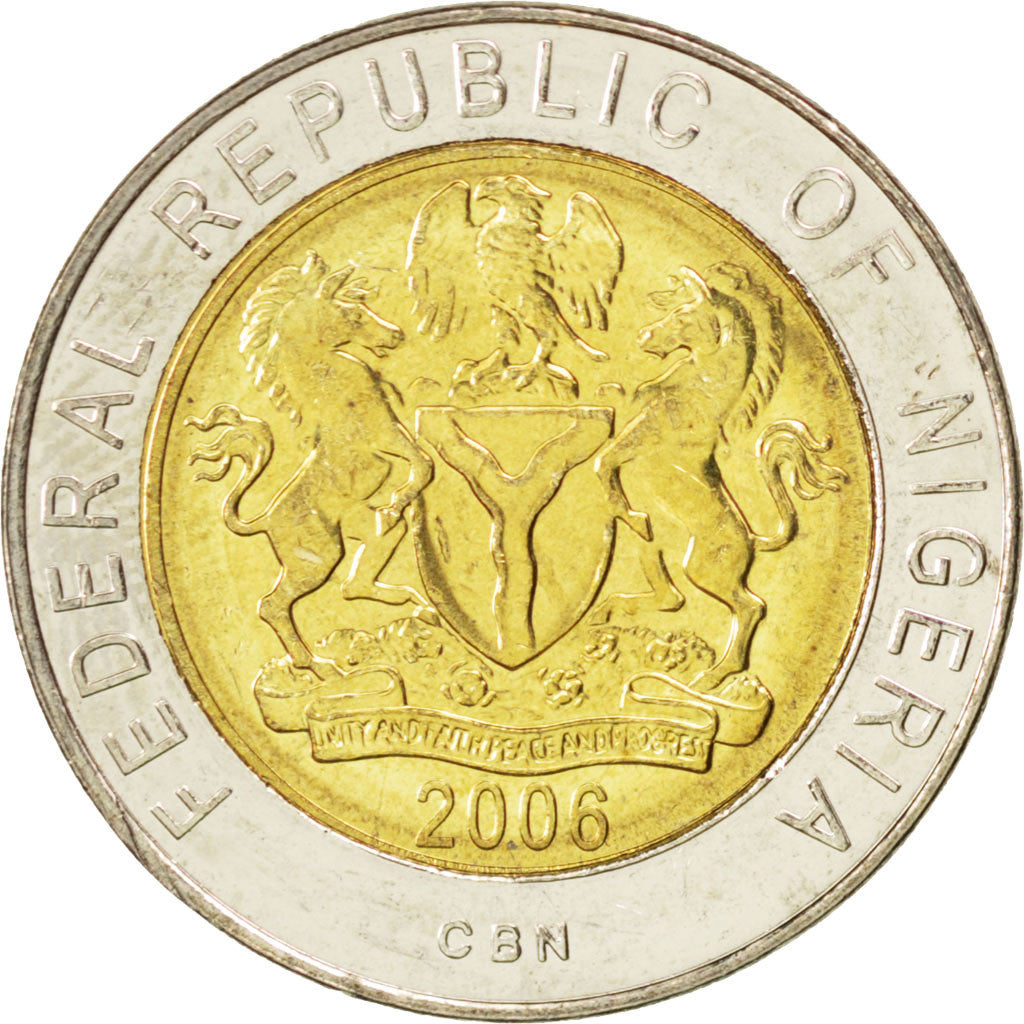 Coin, Nigeria, Naira, 2006, MS(63), Bi-Metallic, KM:18