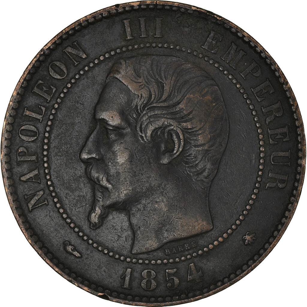 Coin, France, Napoléon III, 10 Centimes, 1854, Strasbourg, VF(30-35), Bronze