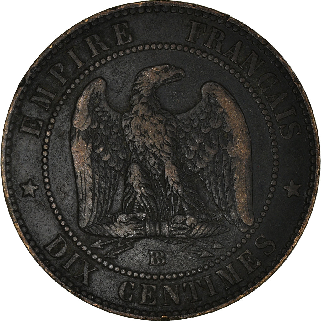 Coin, France, Napoléon III, 10 Centimes, 1854, Strasbourg, VF(30-35), Bronze