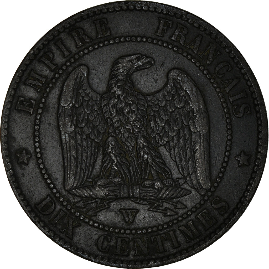 Moneta, Francia, Napoléon III, 10 Centimes, 1856, Lille, MB+, Bronzo, KM:771.7