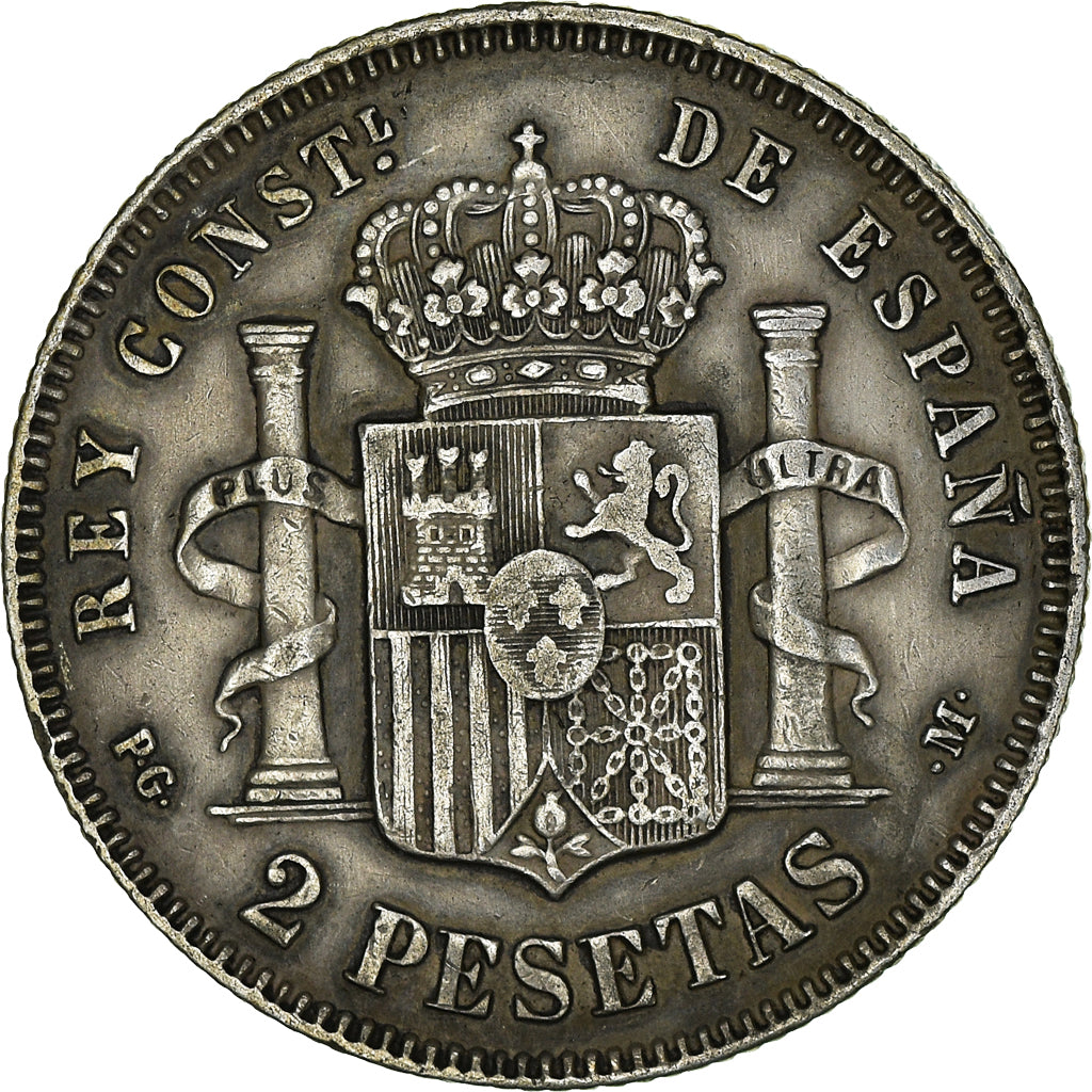Coin, Spain, Alfonso XIII, 2 Pesetas, 1892, Madrid, EF(40-45), Silver, KM:692