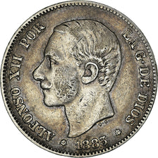Moneta, Hiszpania, Alfonso XII, 2 Pesetas, 1883, Madrid, EF(40-45), Srebro