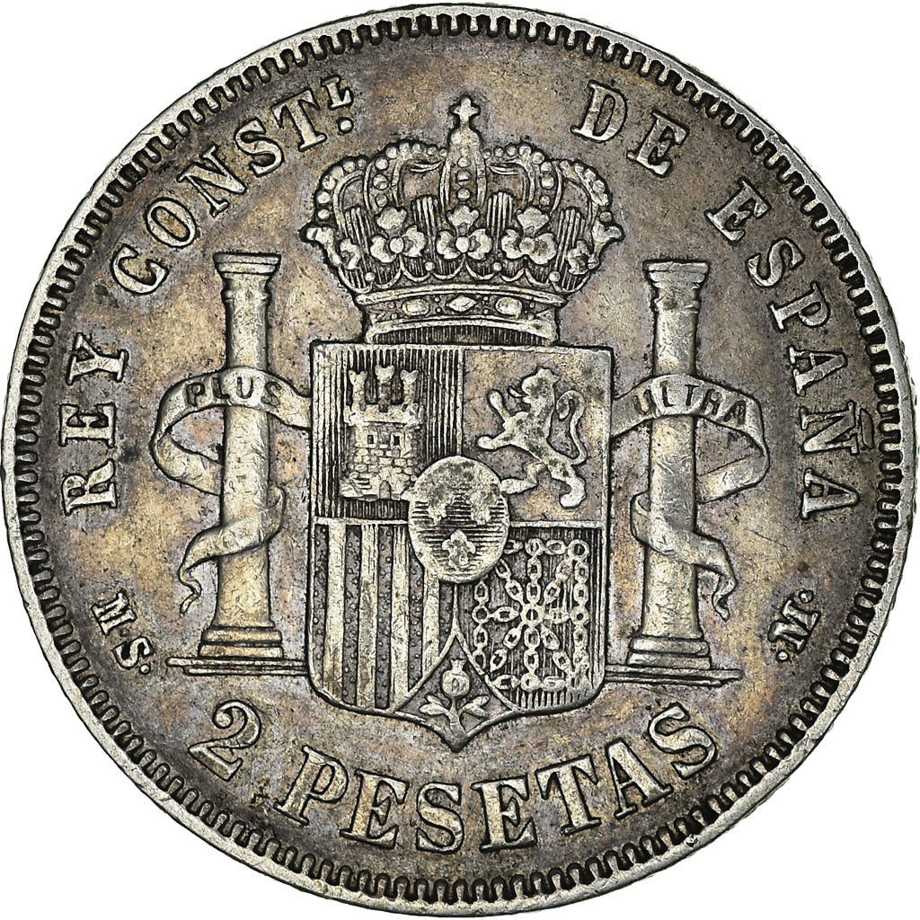 Coin, Spain, Alfonso XII, 2 Pesetas, 1883, Madrid, EF(40-45), Silver, KM:678.2