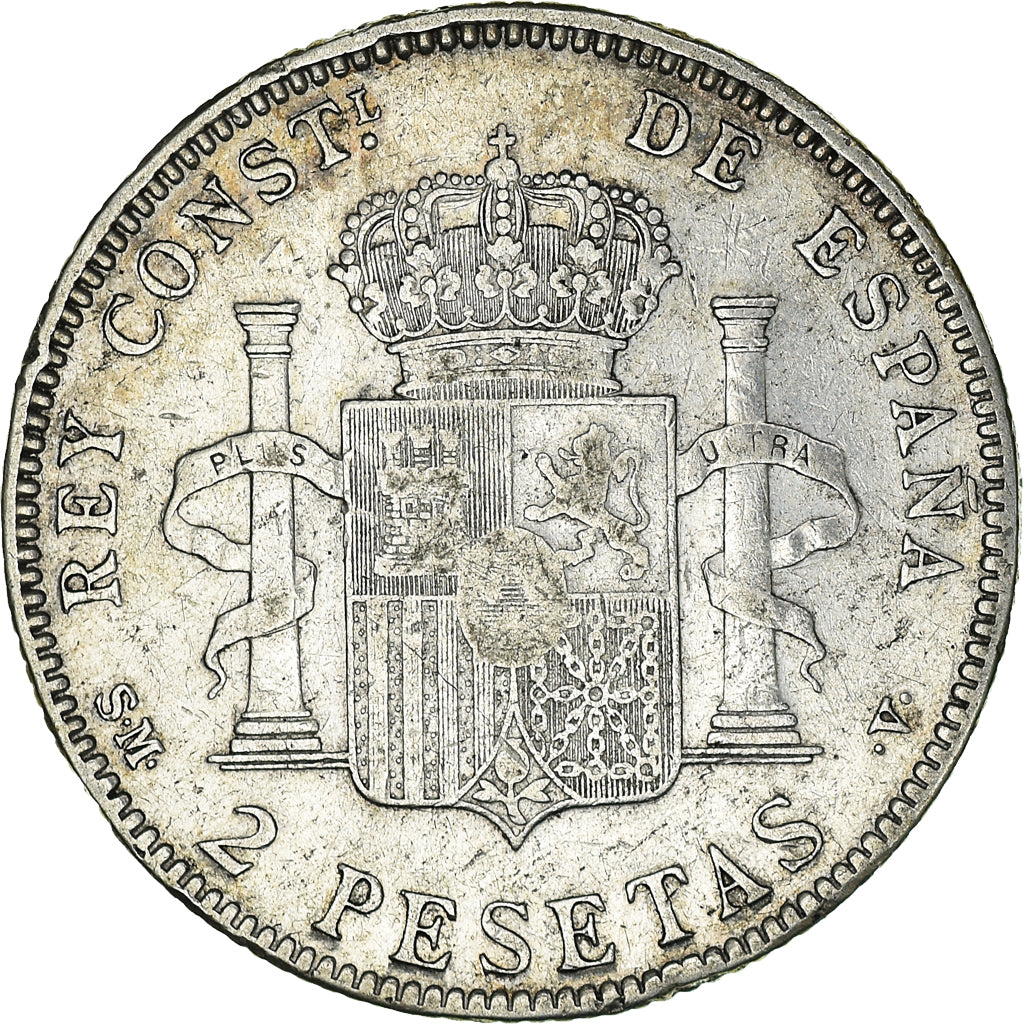 Coin, Spain, Alfonso XIII, 2 Pesetas, 1905, Madrid, EF(40-45), Silver, KM:725
