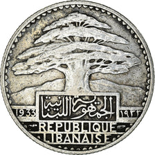 Monnaie, Lebanon, 50 Piastres, AH 1352/1933, Paris, TTB, Argent, KM:8