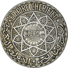 Coin, Morocco, Mohammed V, 20 Francs, AH 1352/1933, Paris, EF(40-45), Silver