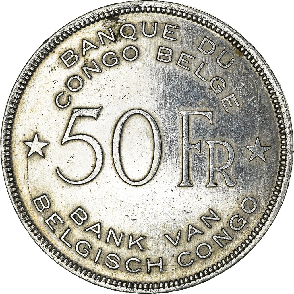 Coin, Belgian Congo, Leopold III, 50 Francs, 1944, AU(50-53), Silver, KM:27