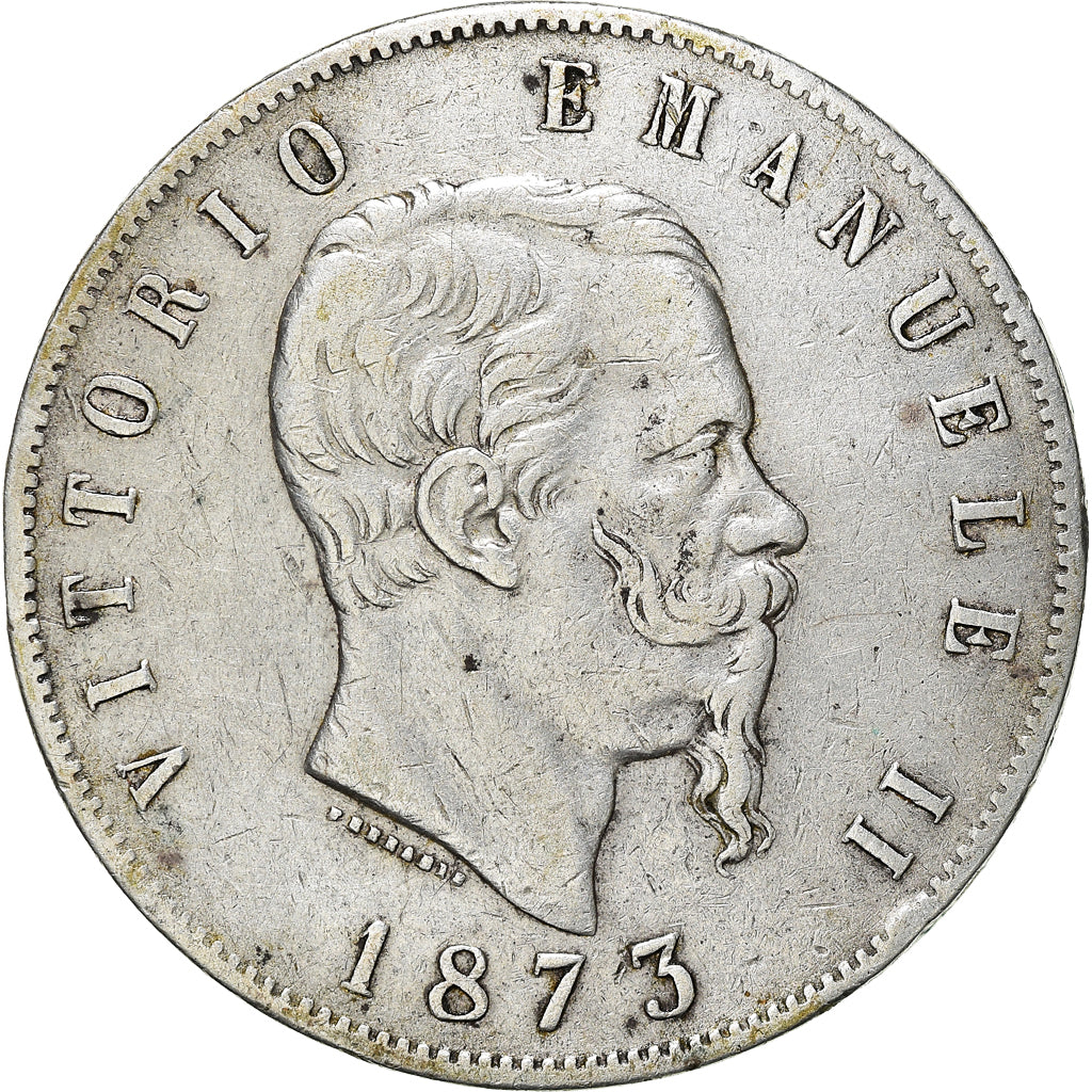 Monnaie, Italie, Vittorio Emanuele II, 5 Lire, 1873, Milan, TTB, Argent, KM:8.3