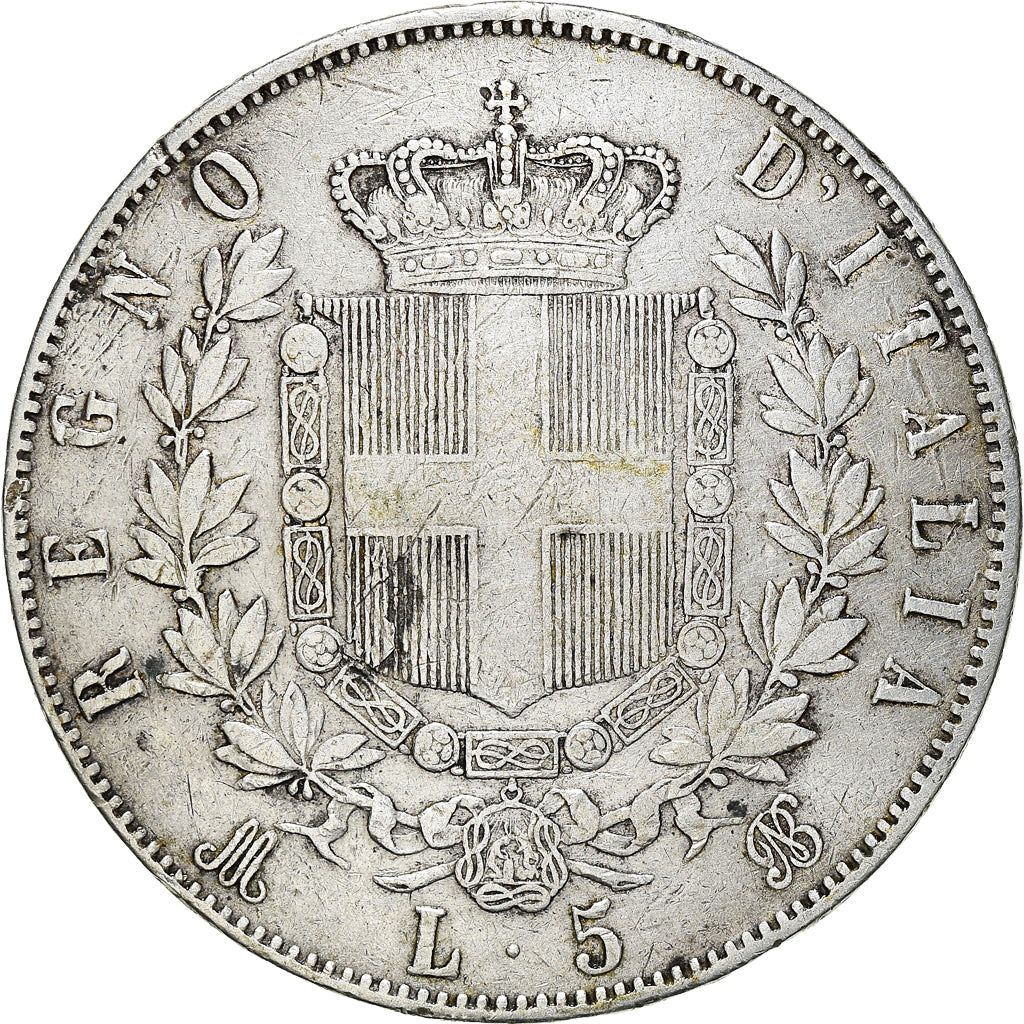 Monnaie, Italie, Vittorio Emanuele II, 5 Lire, 1873, Milan, TTB, Argent, KM:8.3