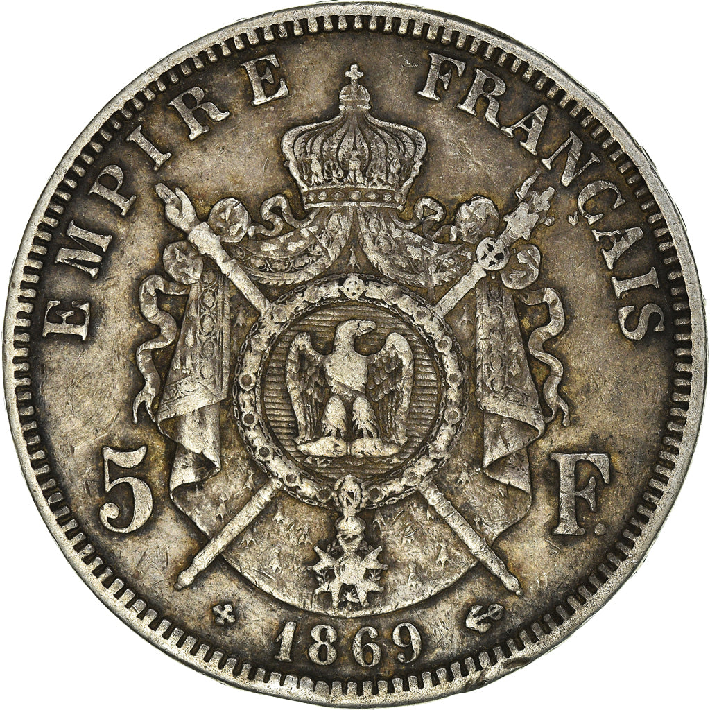 Münze, Frankreich, Napoléon III, 5 Francs, 1869, Strasbourg, SS, Silber