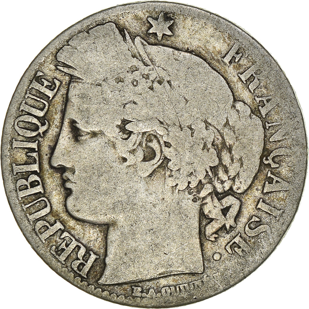 Münze, Frankreich, Cérès, Franc, 1871, Paris, GE+, Silber, KM:822.1