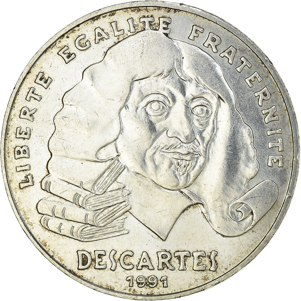 Moneta, Francia, Descartes, 100 Francs, 1991, SPL-, Argento, KM:996, Gadoury:906