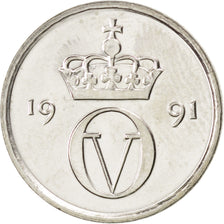 Coin, Norway, Olav V, 10 Öre, 1991, MS(63), Copper-nickel, KM:416