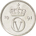 Coin, Norway, Olav V, 10 Öre, 1991, MS(63), Copper-nickel, KM:416