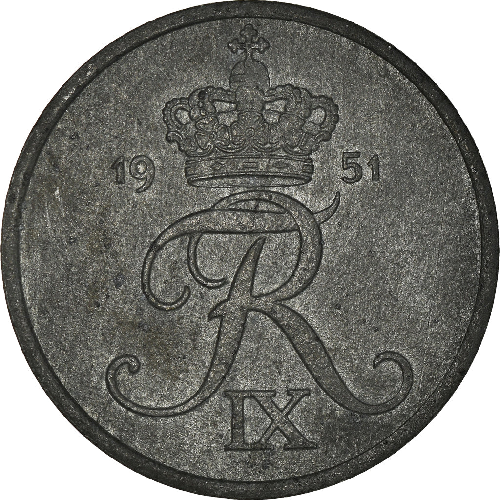 Münze, Dänemark, Frederik IX, 5 Öre, 1951, Copenhagen, SS, Zinc, KM:843.1