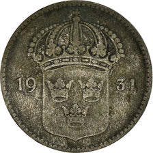 Coin, Sweden, Gustaf V, 10 Öre, 1931, EF(40-45), Silver, KM:780
