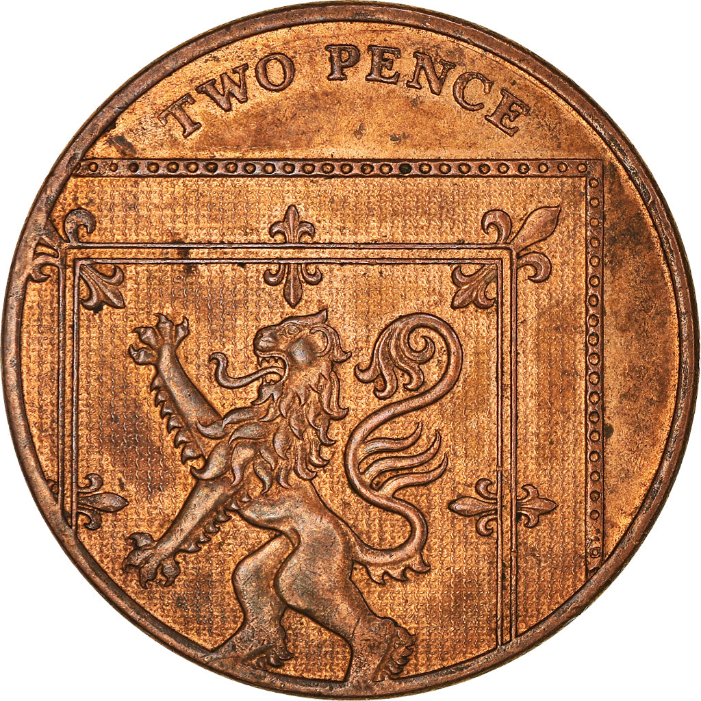Coin, Great Britain, Elizabeth II, 2 Pence, 2014, AU(50-53), Copper Plated