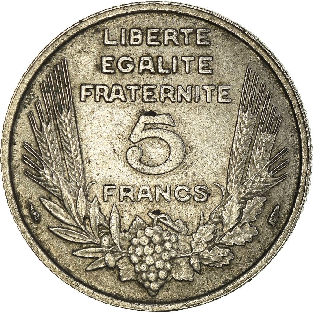 Coin, France, Bazor, 5 Francs, 1933, Paris, AU(50-53), Nickel, KM:887