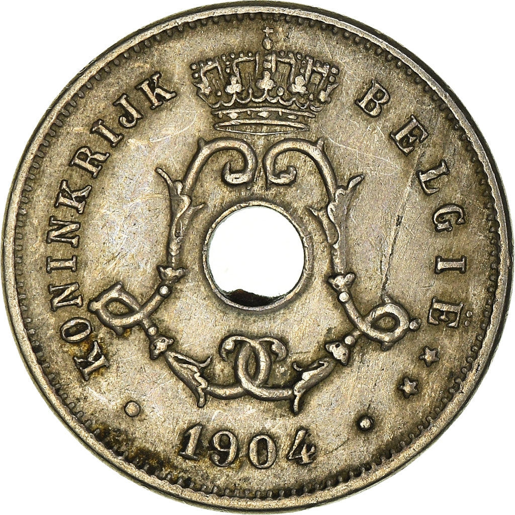 Coin, Belgium, Leopold II, 5 Centimes, 1904, EF(40-45), Copper-nickel, KM:54