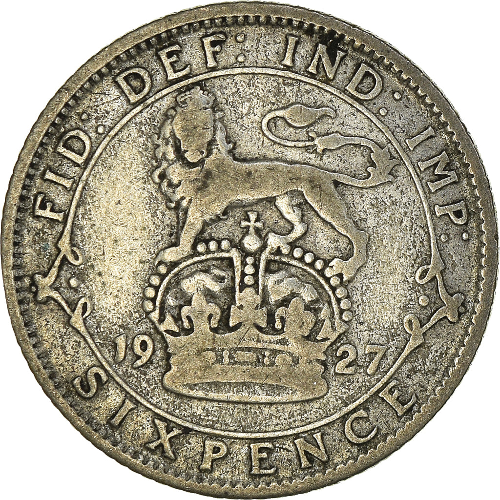 Coin, Great Britain, George V, 6 Pence, 1927, VF(30-35), Silver, KM:828