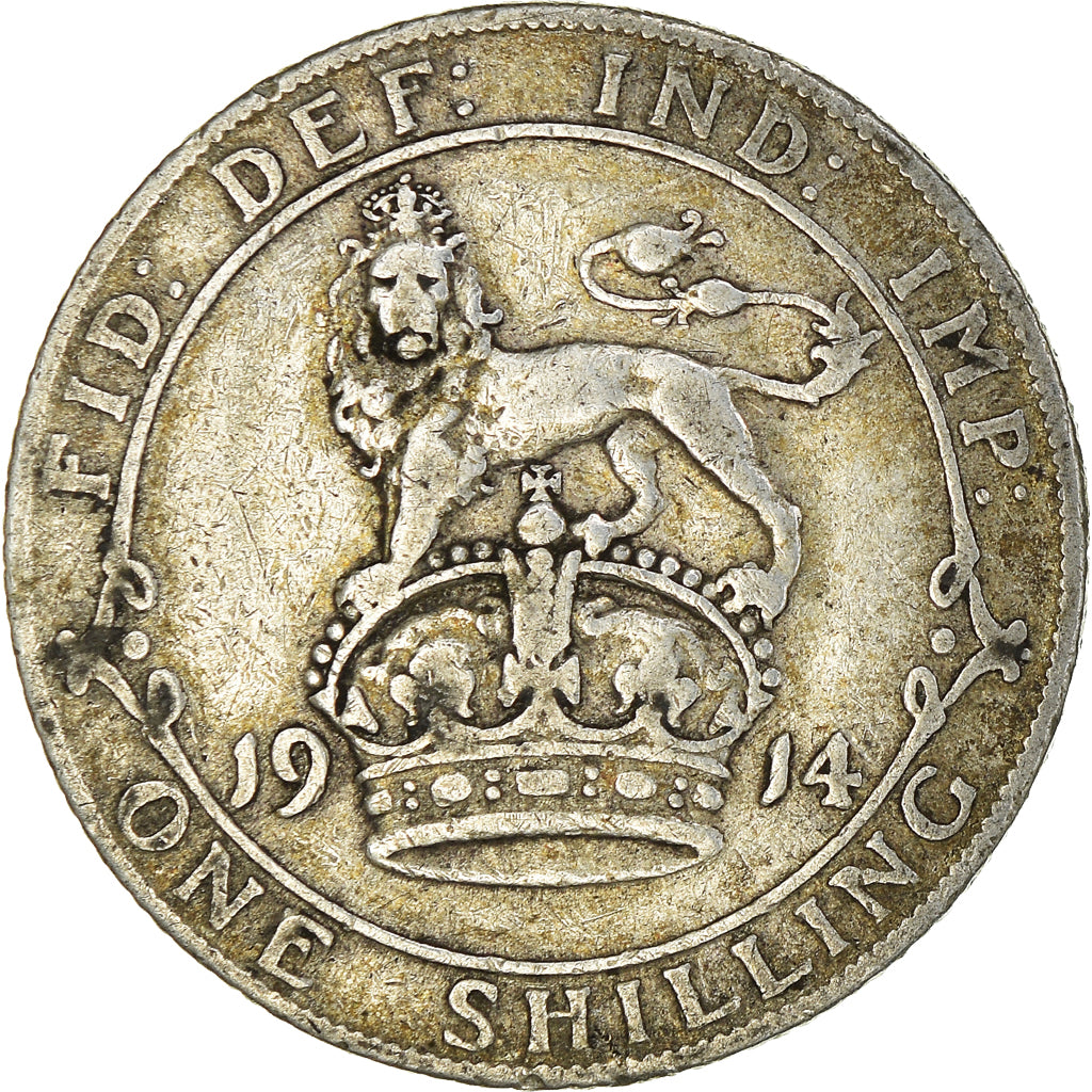 Coin, Great Britain, George V, Shilling, 1914, VF(30-35), Silver, KM:816