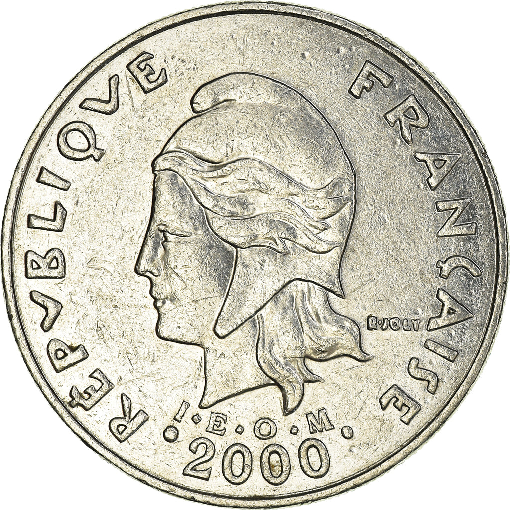 Coin, French Polynesia, 20 Francs, 2000, Paris, AU(50-53), Nickel, KM:9