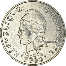 Coin, French Polynesia, 20 Francs, 2000, Paris, AU(50-53), Nickel, KM:9