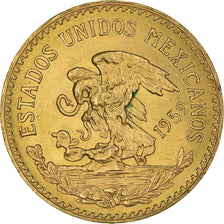 Moneta, Mexico, 20 Pesos, 1959, Mexico City, AU(50-53), Złoto, KM:478