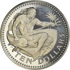 Coin, Barbados, 10 Dollars, 1975, Franklin Mint, Proof, MS(65-70), Silver
