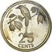 Coin, Belize, 25 Cents, 1975, Franklin Mint, Proof, MS(65-70), Silver, KM:49a