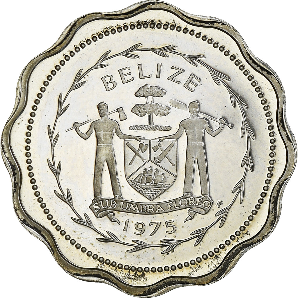 Coin, Belize, Cent, 1975, Franklin Mint, Proof, MS(65-70), Silver, KM:46a