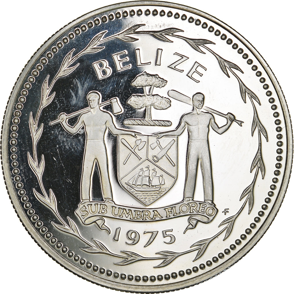 Münze, Belize, Dollar, 1975, Franklin Mint, Proof, STGL, Silber, KM:43a