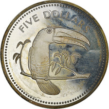 Coin, Belize, 5 Dollars, 1975, Franklin Mint, Proof, MS(65-70), Silver, KM:44a