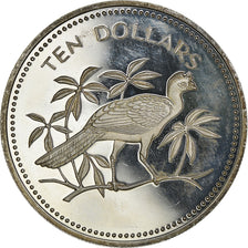 Coin, Belize, 10 Dollars, 1975, Franklin Mint, Proof, MS(65-70), Silver, KM:45a