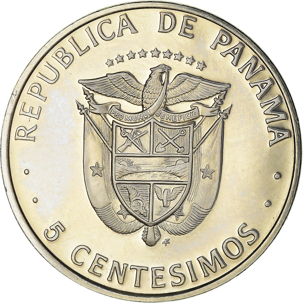 Coin, Panama, 5 Centesimos, 1975, U.S. Mint, Proof, MS(65-70), Copper-Nickel