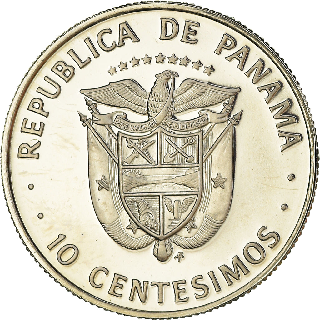 Monnaie, Panama, 10 Centesimos, 1975, Franklin Mint, Proof, FDC, Cupronickel