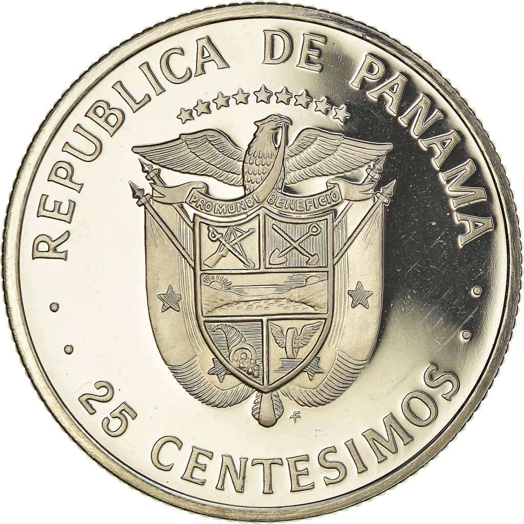 Monnaie, Panama, 25 Centesimos, 1975, Franklin Mint, Proof, FDC, Cupronickel