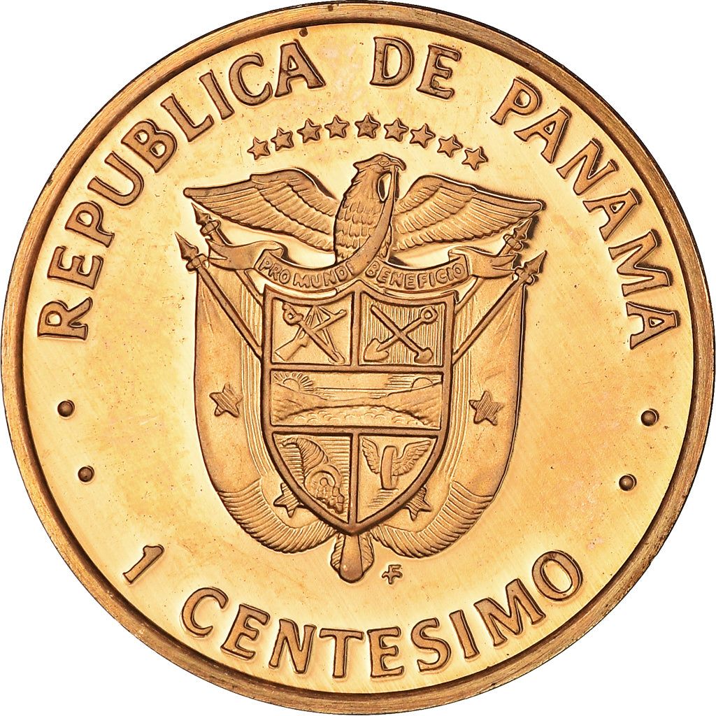 Moneta, Panama, Centesimo, 1975, Franklin Mint, Proof, FDC, Zinco placcato rame