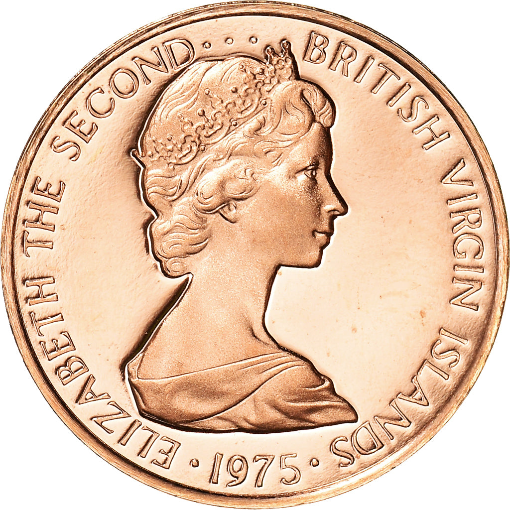 Coin, BRITISH VIRGIN ISLANDS, Elizabeth II, Cent, 1975, Franklin Mint, U.S.A.