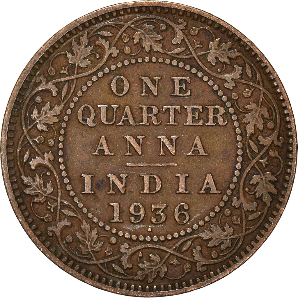 Monnaie, INDIA-BRITISH, George V, 1/4 Anna, 1936, TB+, Bronze, KM:512
