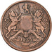 Munten, INDIA-BRITS, 1/2 Anna, 1835, FR+, Koper, KM:447.1